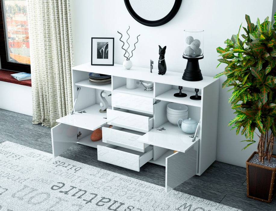 Stil Zeit Möbel Sideboard Donabella, Weiß (136x79x35cm) Valentinstagsangebot