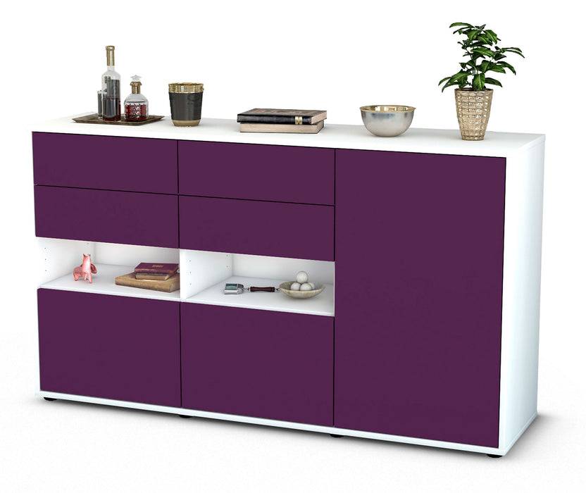Stil Zeit Möbel Sideboard Domi, Lila (136x79x35cm)