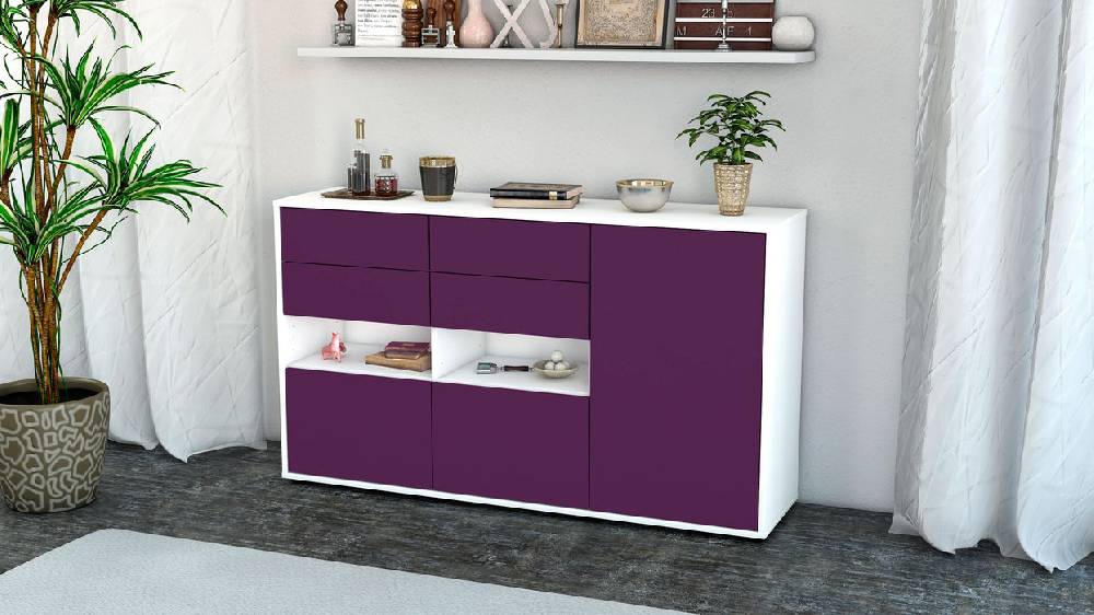 Stil Zeit Möbel Sideboard Domi, Lila (136x79x35cm) Heißer Verkauf