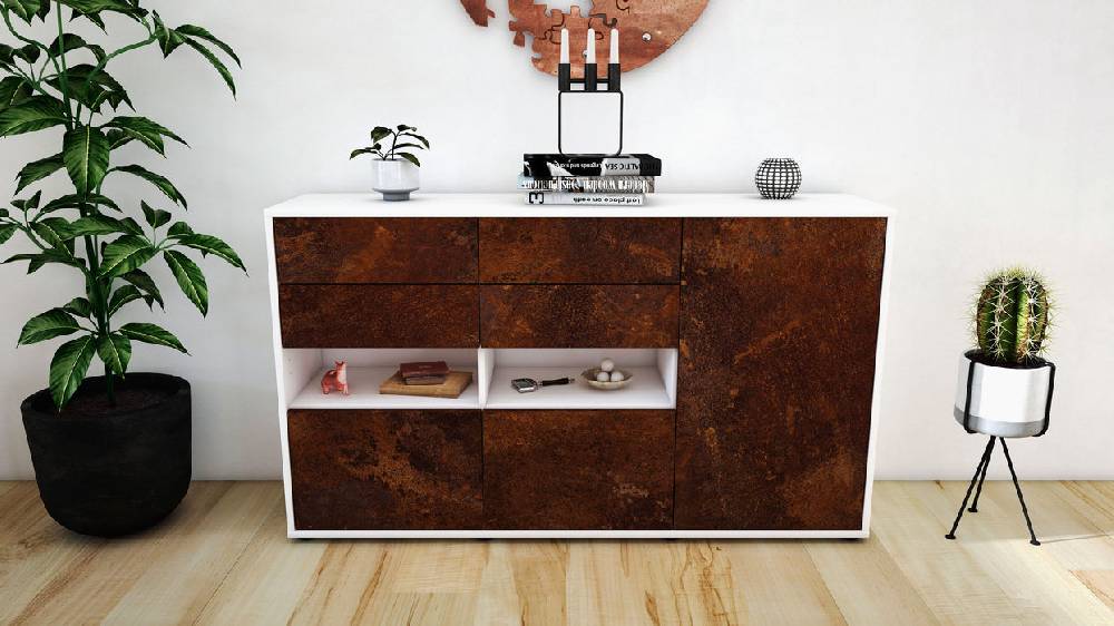 Stil Zeit Möbel Sideboard Domi, Rost (136x79x35cm) Top Angebot