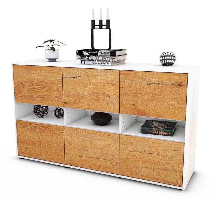 Stil Zeit Möbel Sideboard Diletta, Eiche (136x79x35cm)