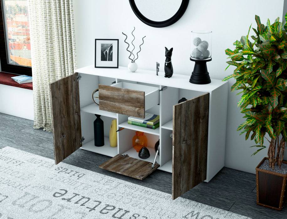 Stil Zeit Möbel Sideboard Denise, Eiche (136x79x35cm) Blitzangebot