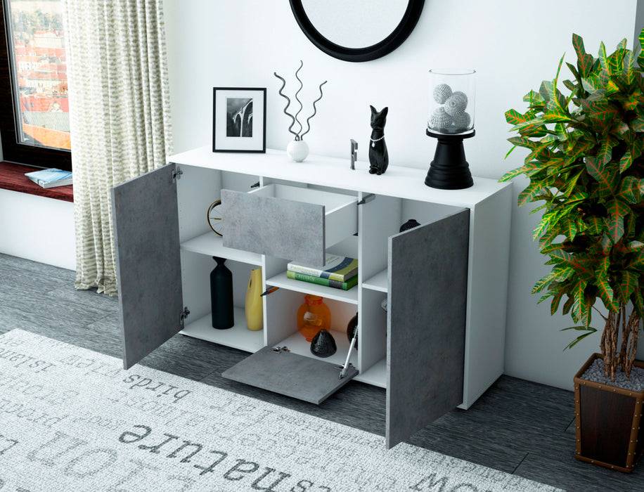 Stil Zeit Möbel Sideboard Denise, Beton (136x79x35cm) Große Rabatte