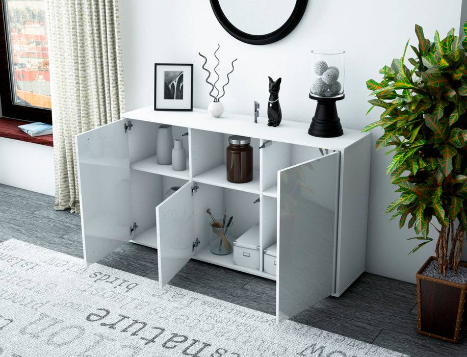 Stil Zeit Möbel Sideboard Demetria, Schwarz (136x79x35cm) Neuheiten