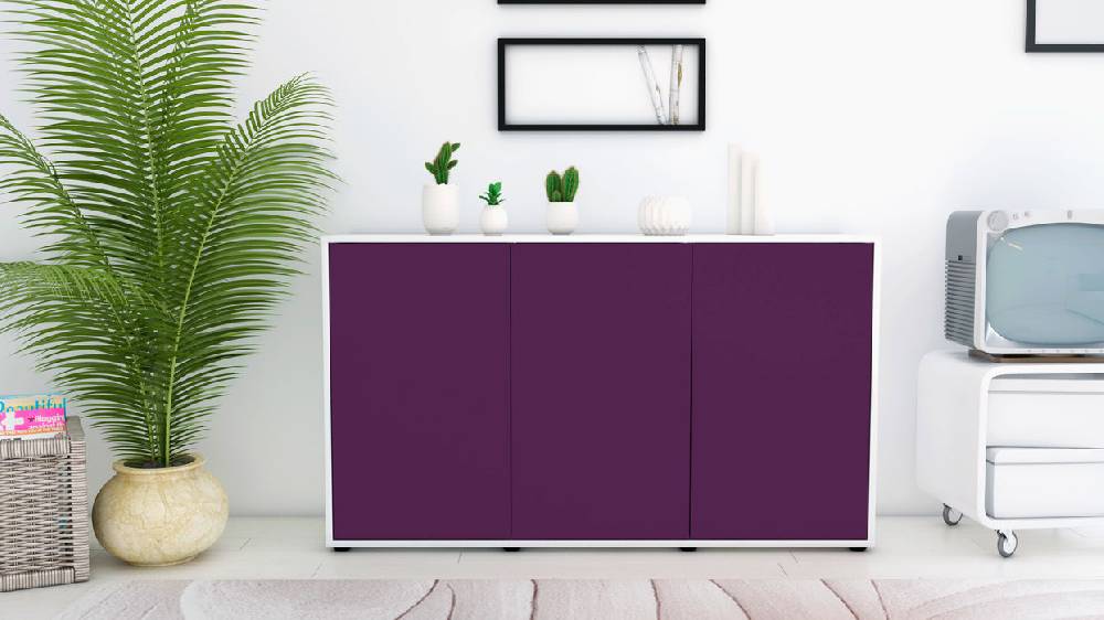 Stil Zeit Möbel Sideboard Delia, Lila (136x79x35cm) Bestseller