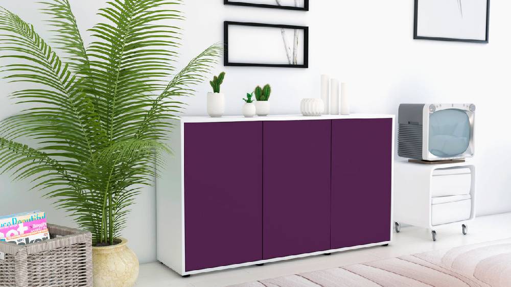Stil Zeit Möbel Sideboard Delia, Lila (136x79x35cm) Bestseller