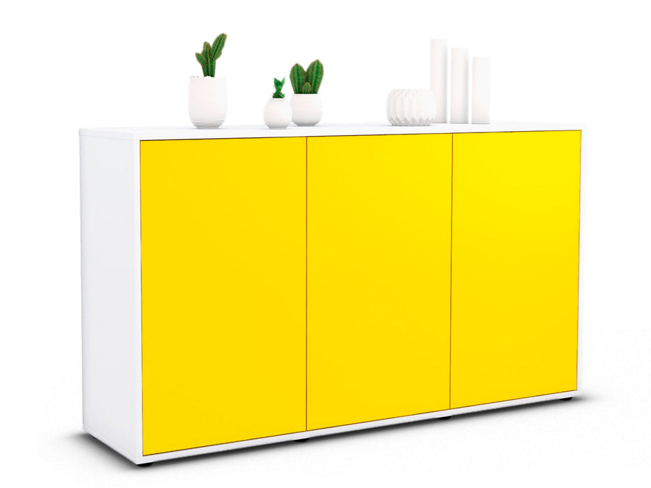 Stil Zeit Möbel Sideboard Delia, Gelb (136x79x35cm)