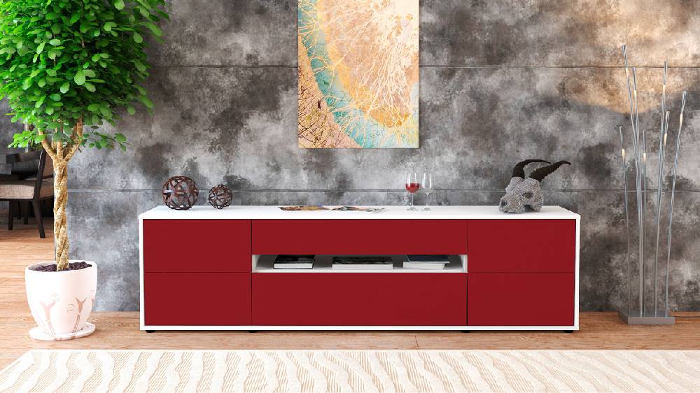 Stil Zeit Möbel Lowboard Bjonda, Bordeaux (180x49x35cm) Tägliche Deals