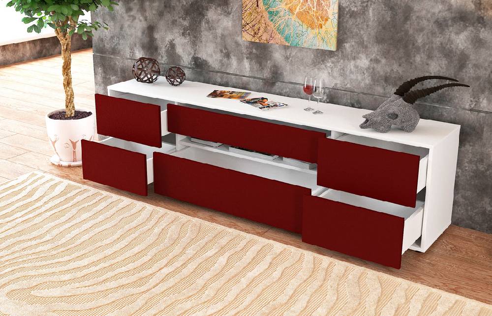 Stil Zeit Möbel Lowboard Bjonda, Bordeaux (180x49x35cm) Tägliche Deals