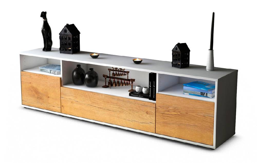 Stil Zeit Möbel Lowboard Bionda, Eiche (180x49x35cm)