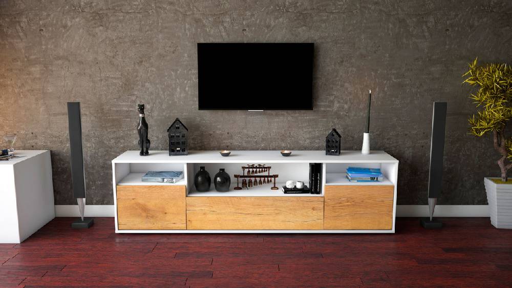 Stil Zeit Möbel Lowboard Bionda, Eiche (180x49x35cm) Riesige Ersparnisse