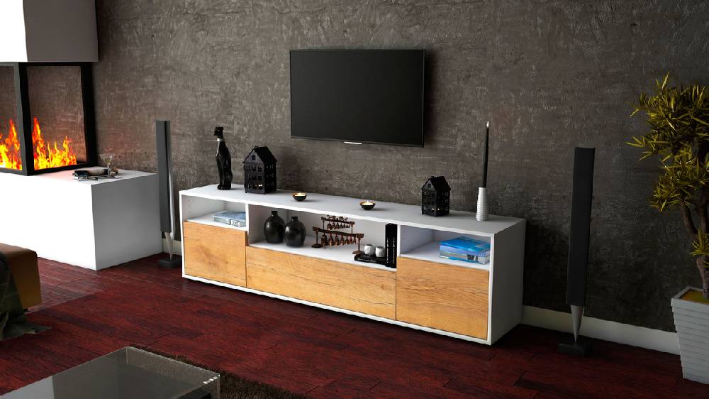 Stil Zeit Möbel Lowboard Bionda, Eiche (180x49x35cm) Riesige Ersparnisse