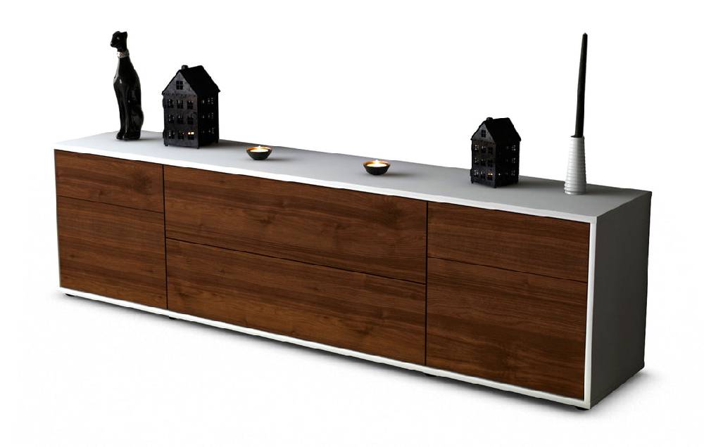 Stil Zeit Möbel Lowboard Bibiane, Walnuss (180x49x35cm)