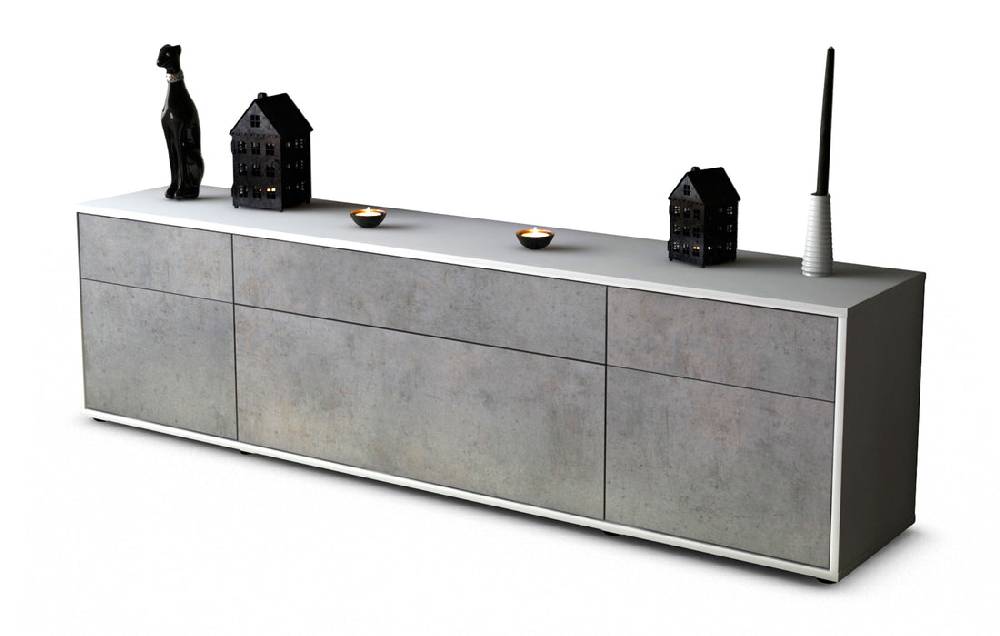 Stil Zeit Möbel Lowboard Beppa, Beton (180x49x35cm)