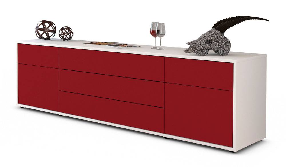 Stil Zeit Möbel Lowboard Benita, Bordeaux (180x49x35cm)