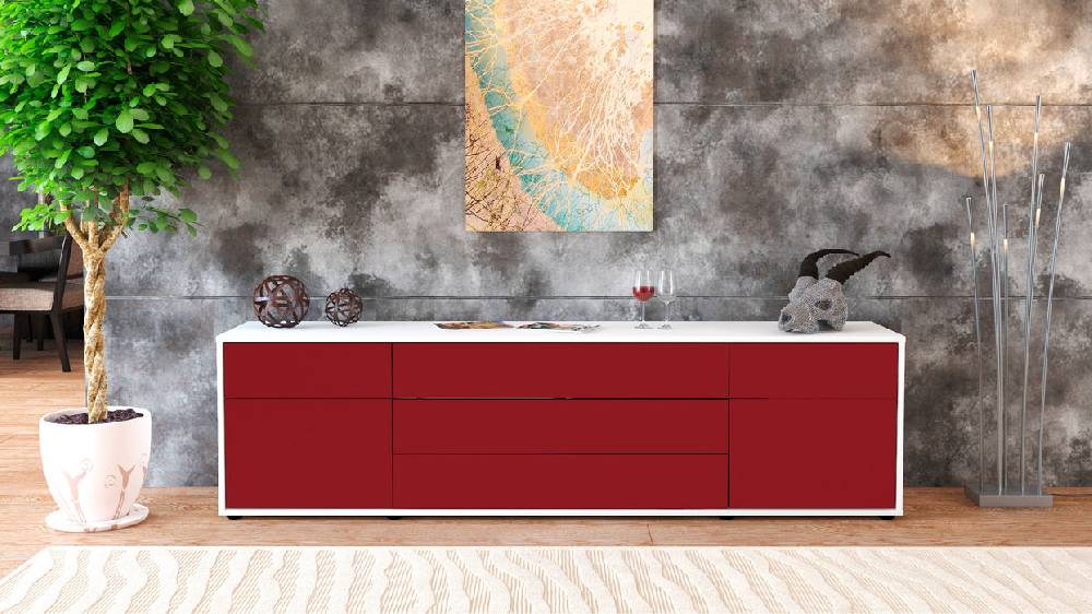 Stil Zeit Möbel Lowboard Benita, Bordeaux (180x49x35cm) JETZT KAUFEN
