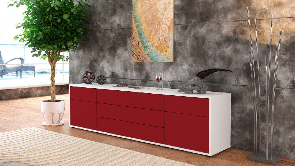 Stil Zeit Möbel Lowboard Benita, Bordeaux (180x49x35cm) JETZT KAUFEN