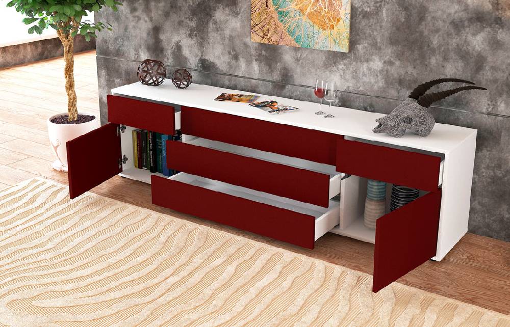 Stil Zeit Möbel Lowboard Benita, Bordeaux (180x49x35cm) JETZT KAUFEN