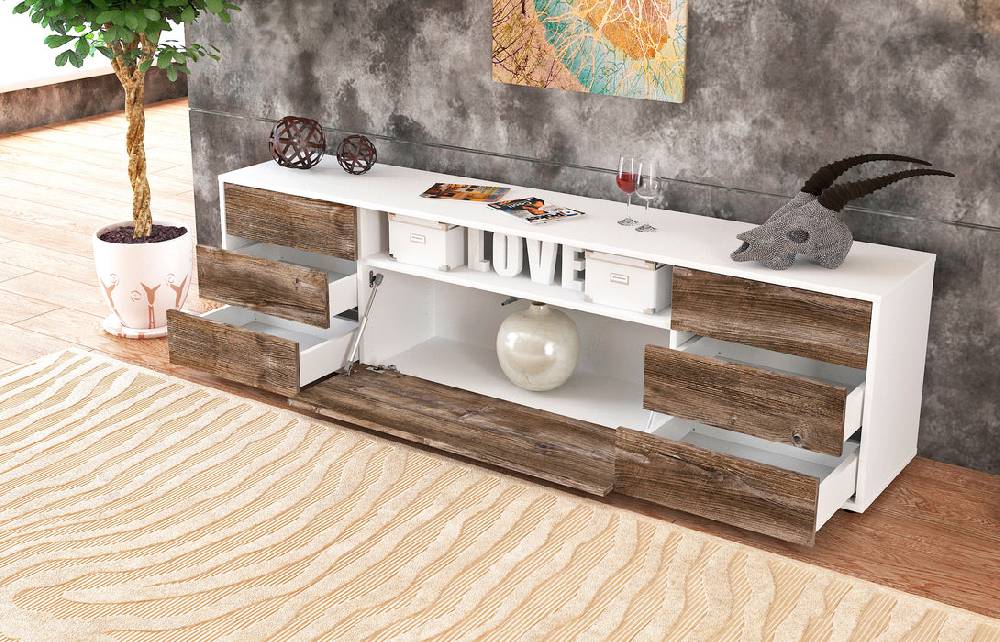 Stil Zeit Möbel Lowboard Beatrice, Eiche (180x49x35cm) Nur für heute
