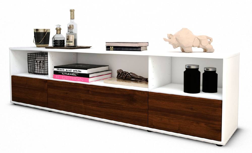 Stil Zeit Möbel Lowboard Aurelia, Walnuss (180x49x35cm)