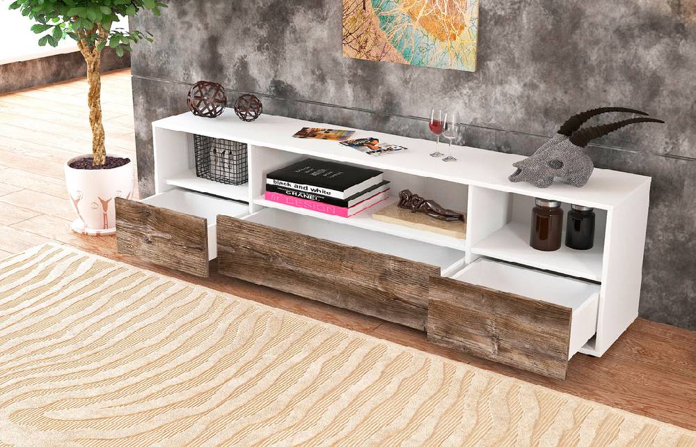 Stil Zeit Möbel Lowboard Aurelia, Walnuss (180x49x35cm) Vierteljährliche Förderung