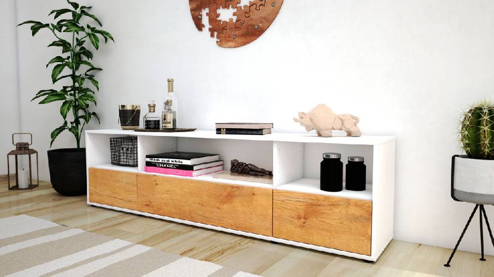 Stil Zeit Möbel Lowboard Aurelia, Eiche (180x49x35cm) Bis zu 55% Rabatt