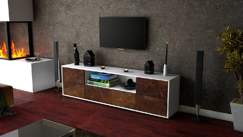 Stil Zeit Möbel Lowboard Atlanta, Rost (180x49x35cm) Discount Store für neue Produkte