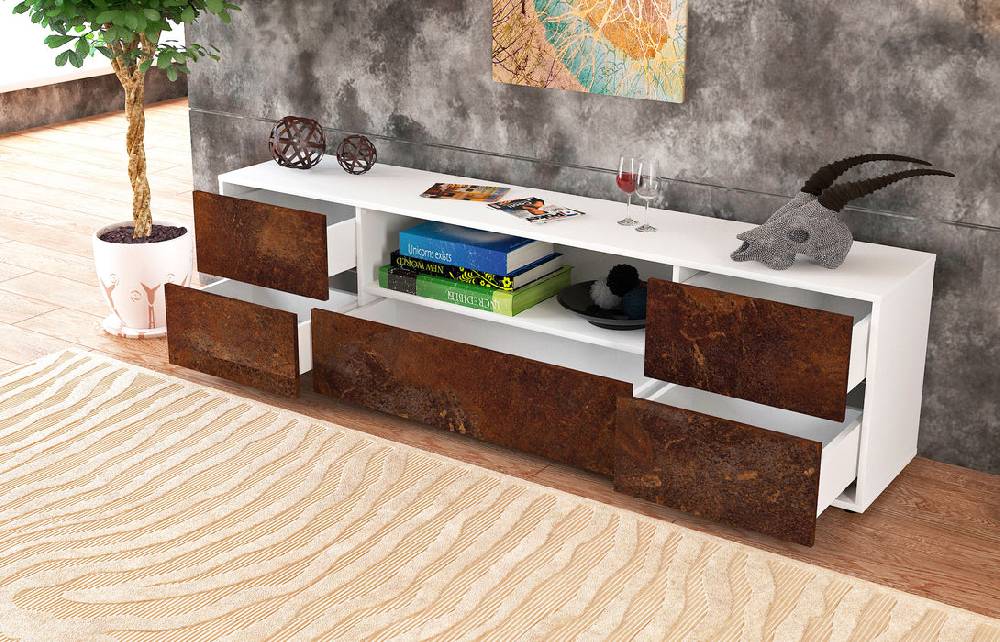 Stil Zeit Möbel Lowboard Atlanta, Rost (180x49x35cm) Discount Store für neue Produkte