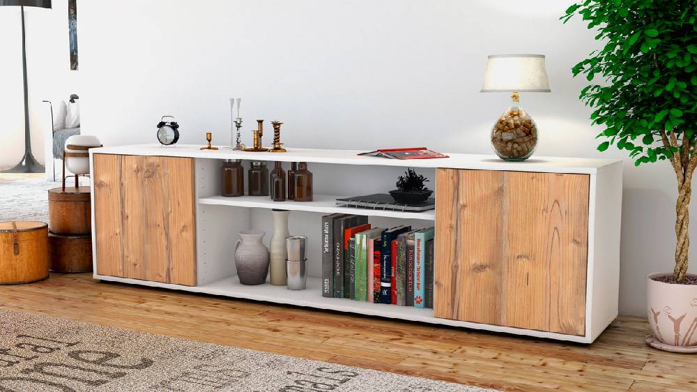 Stil Zeit Möbel Lowboard Asia, Pinie (180x49x35cm) 50% Rabatt mit kostenlosem Versand