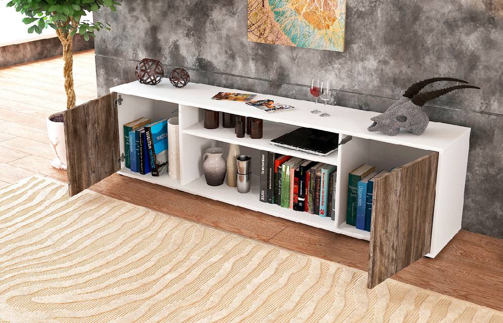 Stil Zeit Möbel Lowboard Asia, Pinie (180x49x35cm) 50% Rabatt mit kostenlosem Versand