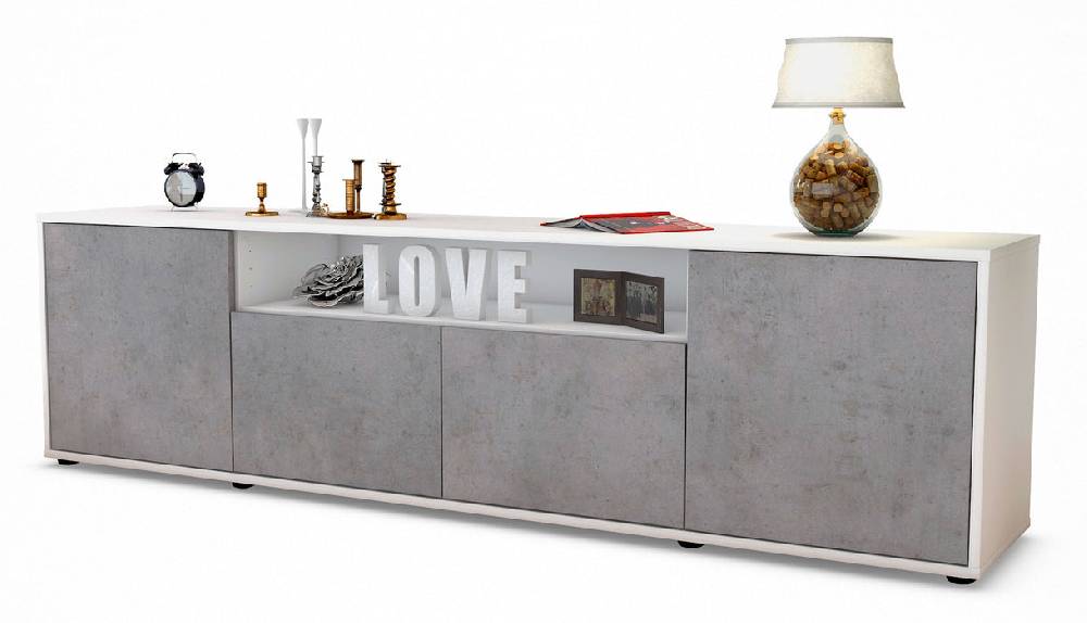 Stil Zeit Möbel Lowboard Arianna, Beton (180x49x35cm)