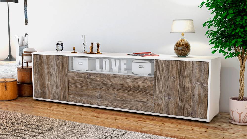 Stil Zeit Möbel Lowboard Ariana, Treibholz (180x49x35cm) Speichern exportieren
