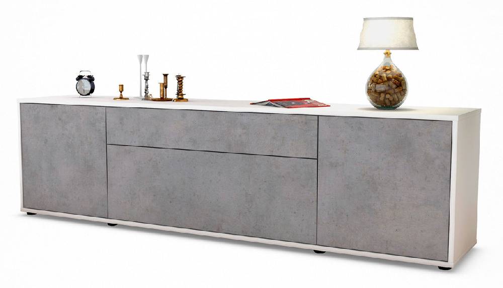 Stil Zeit Möbel Lowboard Aria, Beton (180x49x35cm)