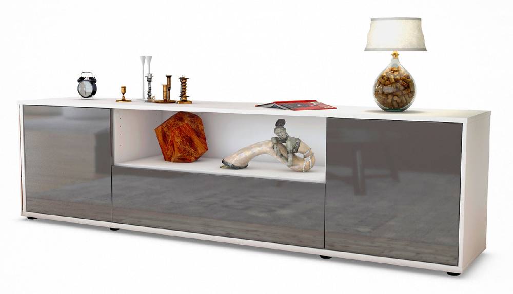 Stil Zeit Möbel Lowboard Arbnora, Grau (180x49x35cm)