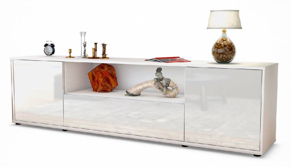Stil Zeit Möbel Lowboard Arbnora, Weiß (180x49x35cm)