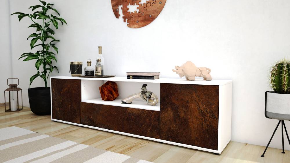 Stil Zeit Möbel Lowboard Arbnora, Rost (180x49x35cm) Rabatte dieses Monats