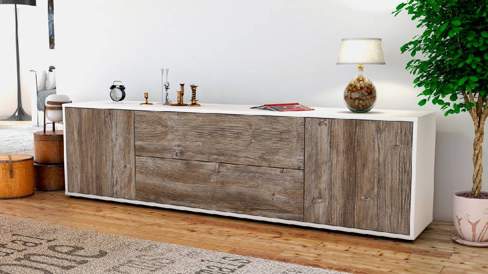 Stil Zeit Möbel Lowboard Aquilina, Treibholz (180x49x35cm) 2025