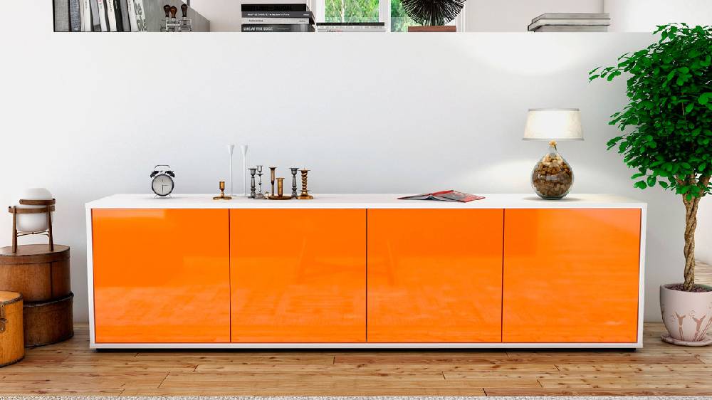 Stil Zeit Möbel Lowboard Antonia, Orange (180x49x35cm) Auslauf