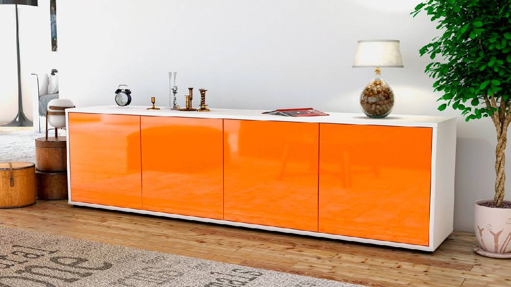 Stil Zeit Möbel Lowboard Antonia, Orange (180x49x35cm) Auslauf