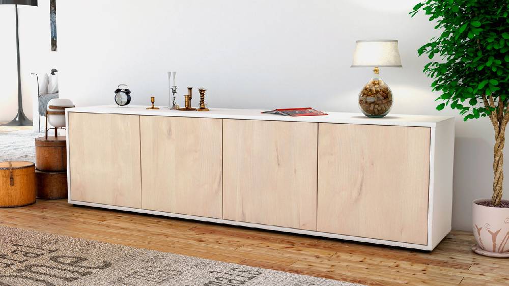 Stil Zeit Möbel Lowboard Antonia, Zeder (180x49x35cm) Angebote