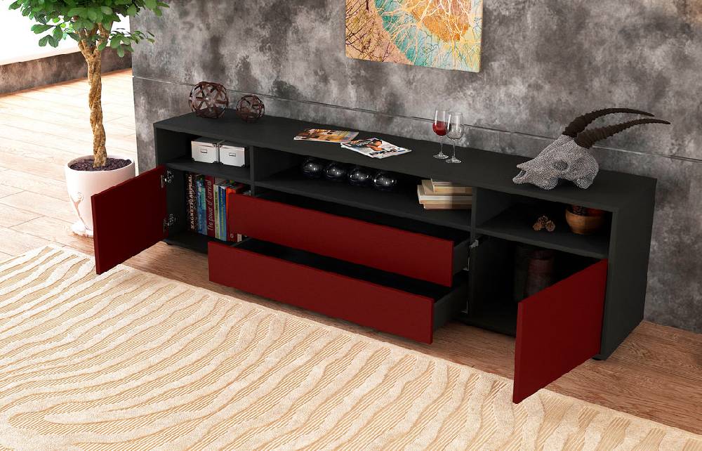 Stil Zeit Möbel Lowboard Biancaneve, Türkis (180x49x35cm) im Angebot