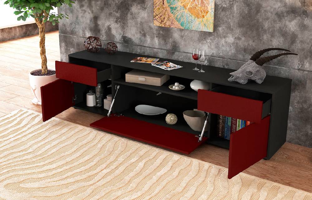 Stil Zeit Möbel Lowboard Bernadetta, Türkis (180x49x35cm) Schlussverkauf