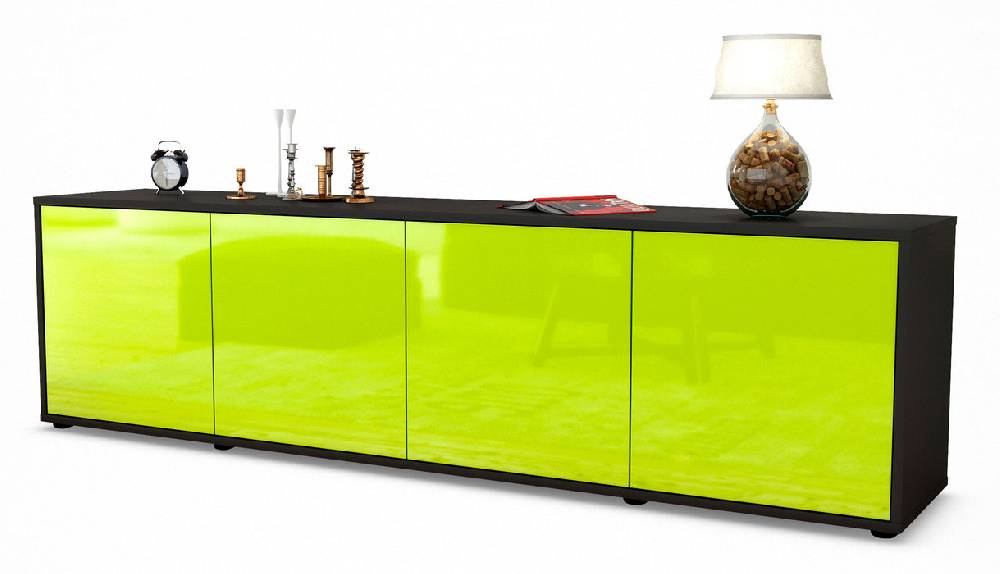 Stil Zeit Möbel Lowboard Antonia, Grün (180x49x35cm)