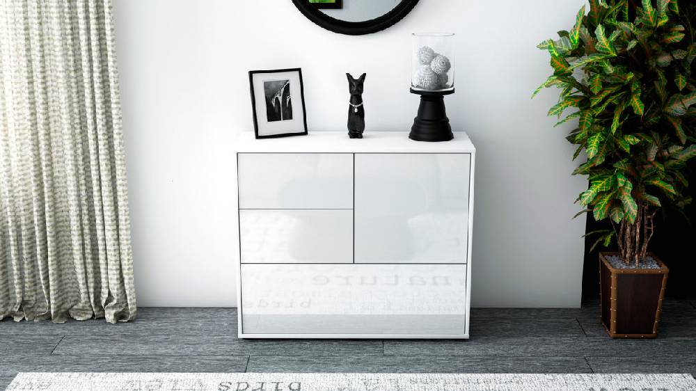 Stil Zeit Möbel Sideboard Deanna, Weiß (92x79x35cm) Fabrik Onlineshop