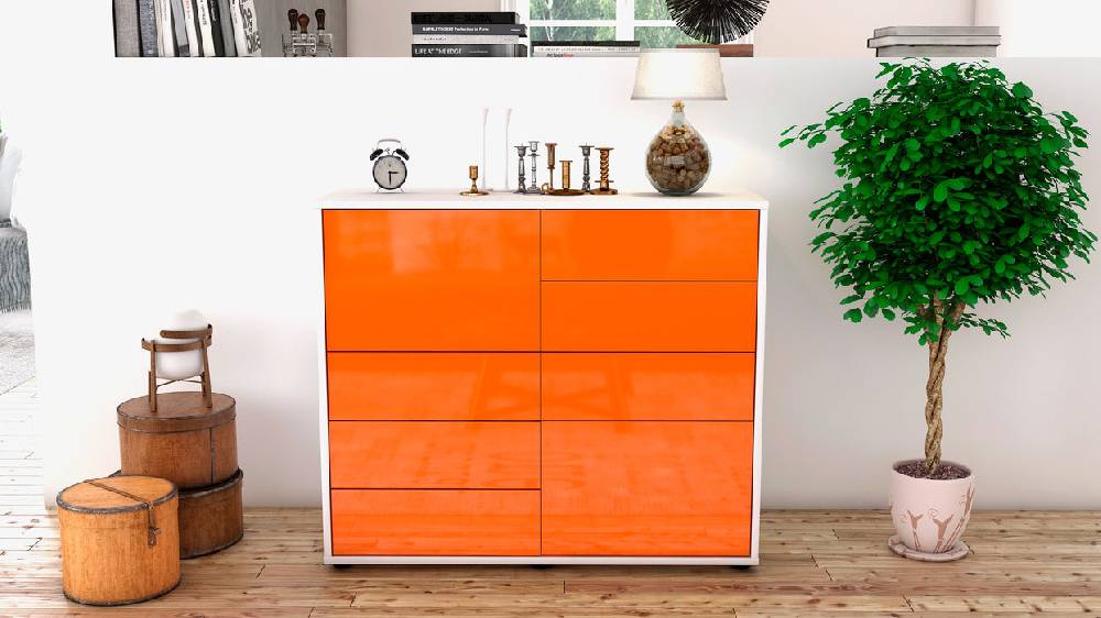 Stil Zeit Möbel Sideboard Clarissa, Orange (92x79x35cm) Rabatt