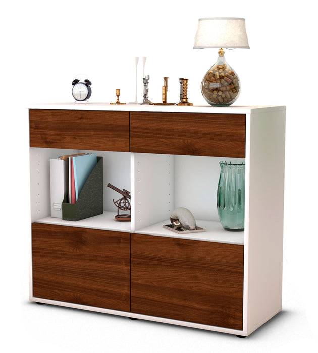 Stil Zeit Möbel Sideboard Christina, Walnuss (92x79x35cm)