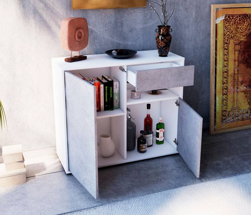 Stil Zeit Möbel Sideboard Charlotta, Beton (92x79x35cm) Großer Ausverkauf