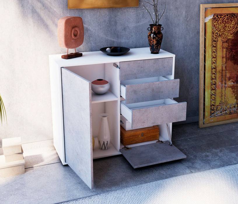 Stil Zeit Möbel Sideboard Celestina, Beton (92x79x35cm) Online Shopping