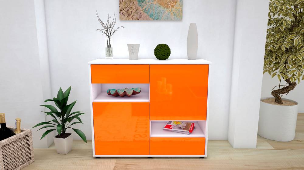 Stil Zeit Möbel Sideboard Carmelina, Orange (92x79x35cm) Muttertagsangebot