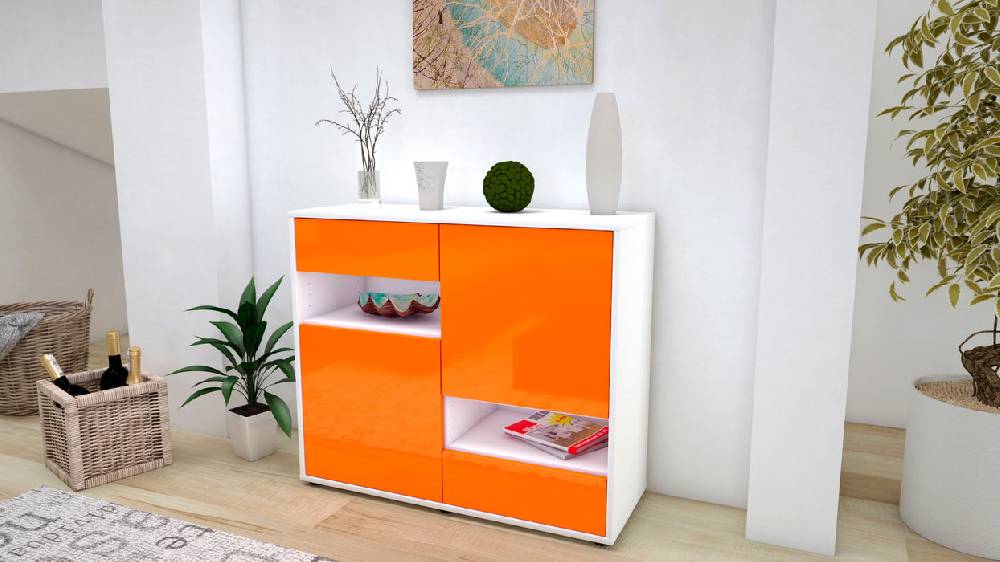 Stil Zeit Möbel Sideboard Carmelina, Orange (92x79x35cm) Muttertagsangebot